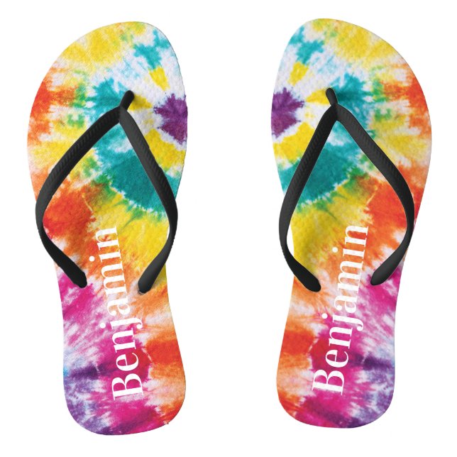 Rainbow Gefärbte Krawatte Farbenfrohe Individuelle Flip Flops (Fußbett)