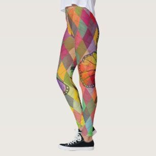 Rainbow Gefärbte Krawatte Harlequin Herringbone & Leggings