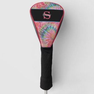 Rainbow-Gefärbte Krawatte Hippie-Muster Initial-Mo Golf Headcover