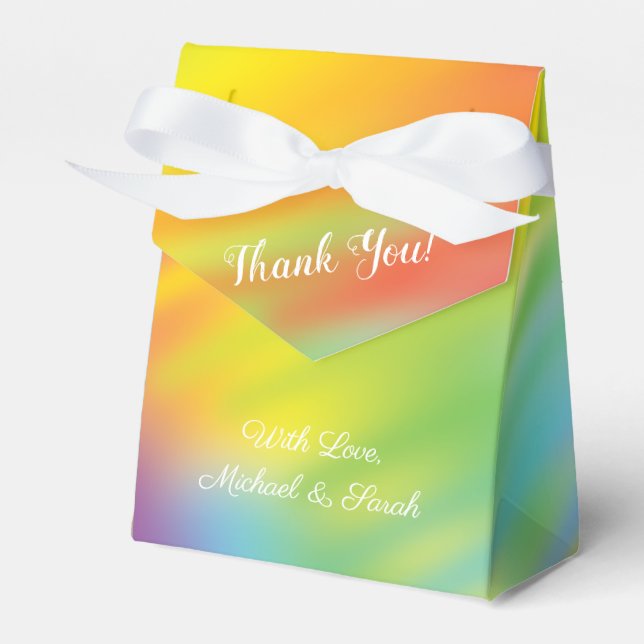 Rainbow Gefärbte Krawatte Kinderdusche Geschenkschachtel (Vorderseite)