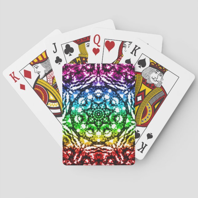 Rainbow Gefärbte Krawatte Mandala Star Spielkarten (Rückseite)