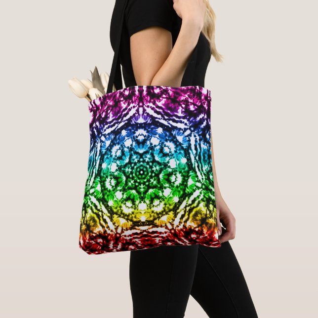 Rainbow Gefärbte Krawatte Mandala Star Tasche (Von Nahem)