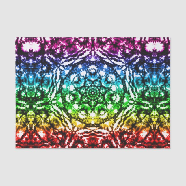 Rainbow Gefärbte Krawatte Mandala Starparty Seidenpapier (Vorderseite)