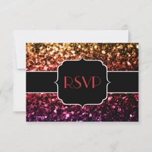 Rainbow gelbe rote lila Glitzern Sweet 16 UAWG RSVP Karte