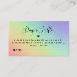 Rainbow Gender Neutral Baby Shower Diaper Raffle E Begleitkarte