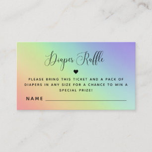 Rainbow Gender Neutral Baby Shower Diaper Raffle E Begleitkarte