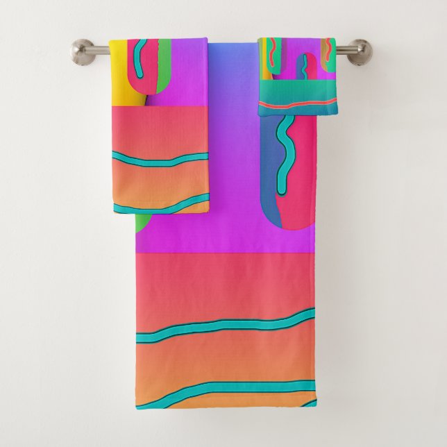 Rainbow Geo Mix Badhandtuch Set (Insitu)