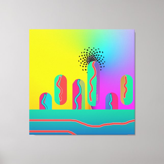 Rainbow Geo Spektakulär Leinwanddruck (Vorderseite)