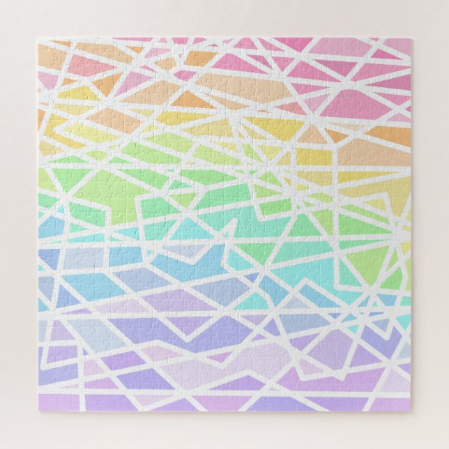 Rainbow Geometric Challenging Jigsaw Puzzle (Vertikal)