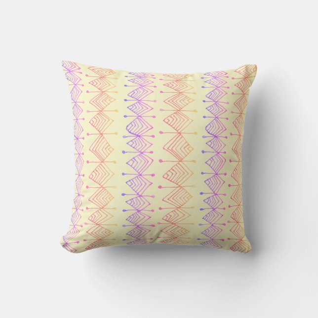 Rainbow Geometric Diamonds Lila farbenfrohe Prisme Kissen (Vorderseite)