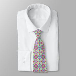 Rainbow Geometric Pattern Necktie Krawatte