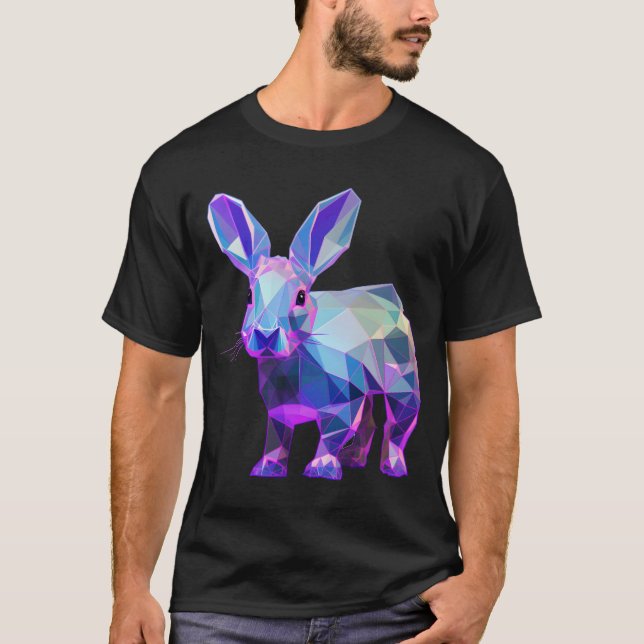 Rainbow Geometric Rabbit T-Shirt (Vorderseite)