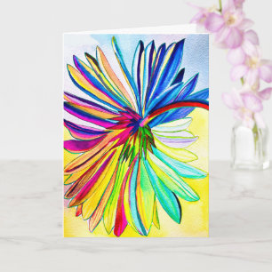 Rainbow gerbera farbenfrohe Blume Karte