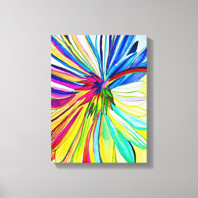 Rainbow gerbera farbenfrohe Blume Leinwanddruck (Vorderseite)