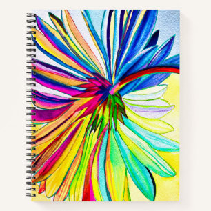Rainbow gerbera farbenfrohe Blume Notizbuch