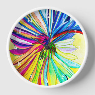 Rainbow gerbera farbenfrohe Blume Uhr