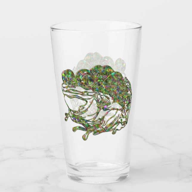 Rainbow-gestanztes Glas Look Frosch Art Beer Drink (Vorderseite)
