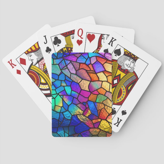 Rainbow-gestanztes Glasmuster Spielkarten (Rückseite)