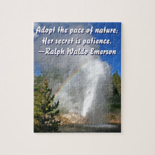 Rainbow Geyser Yellowstone w/Famous Emerson Quote