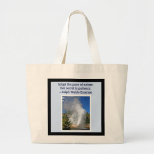 Rainbow Geyser Yellowstone w/Famous Emerson Quote Jumbo Stoffbeutel
