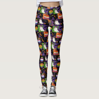 Rainbow Ghost und Pumpkin Prius Halloween Leggings
