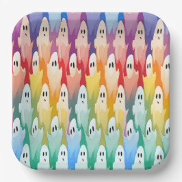 Rainbow Ghosts Pappteller