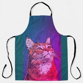 Rainbow Ginger Cat Vintage All-Over-Print-Schürze Schürze