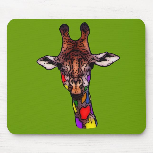 Rainbow Giraffe Mousepad (Vorne)
