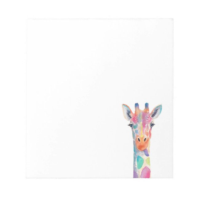 Rainbow Giraffe Notepad Notizblock (Vorderseite)