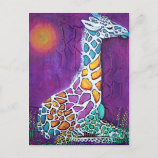 Rainbow Giraffe Postkarte
