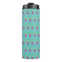 Rainbow Giraffe Tumbler - Aqua Hintergrund