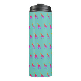 Rainbow Giraffe Tumbler - Aqua Hintergrund Thermosbecher