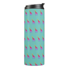 Rainbow Giraffe Tumbler - Aqua Hintergrund Thermosbecher