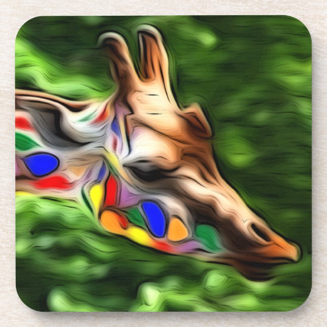 Rainbow Giraffe Untersetzer (Vorderseite)