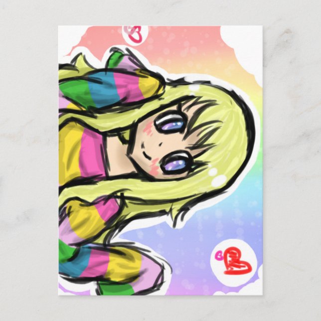 Rainbow Girl Postkarte (Vorderseite)