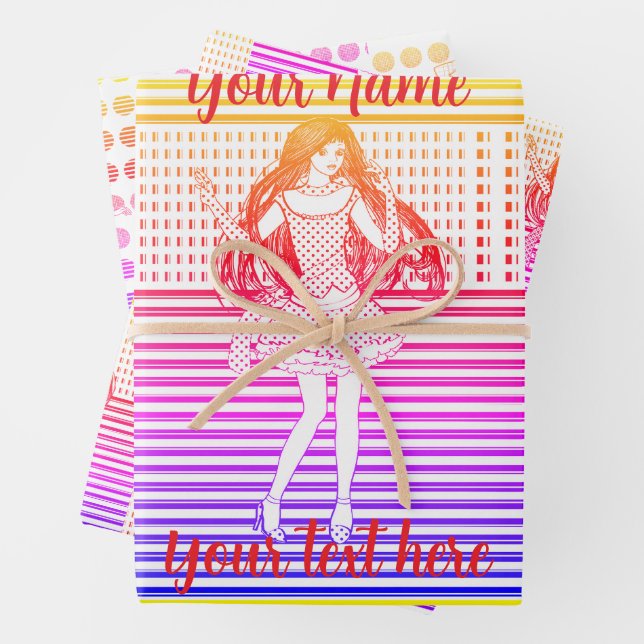 Rainbow girlfriend geschenkpapier set (Beispiel)