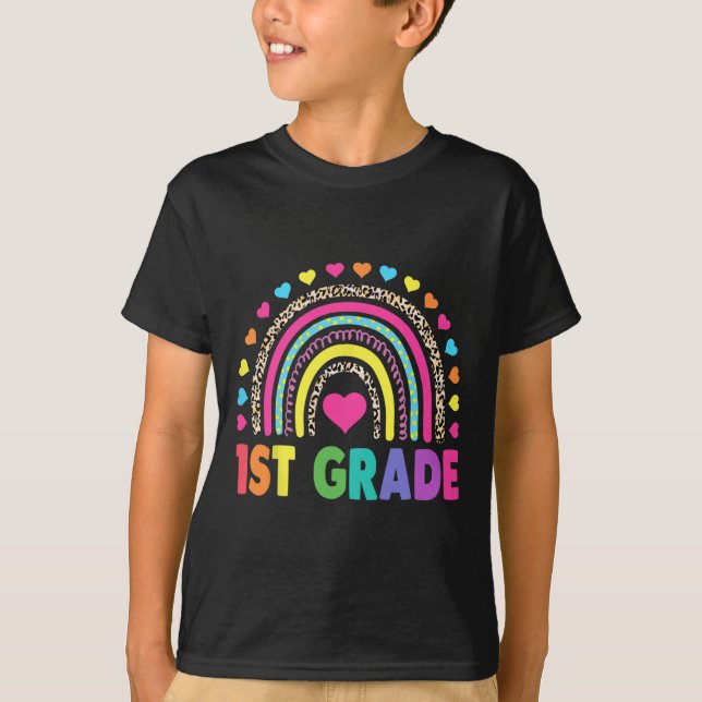 Rainbow Girls Boys Teacher Team 1. Klasse T-Shirt (Vorderseite)