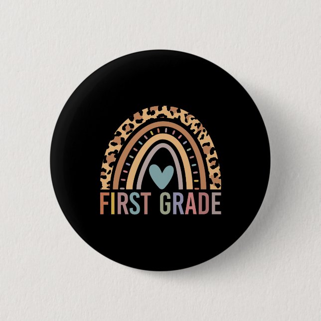 Rainbow Girls Boys Teacher Team 1st Gr Button (Vorderseite)
