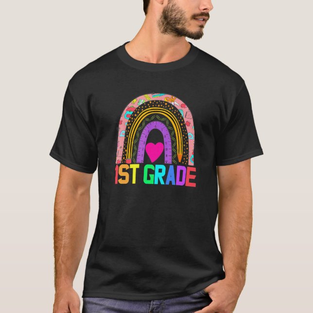Rainbow Girls Boys Teacher Team 1st Gr T-Shirt (Vorderseite)