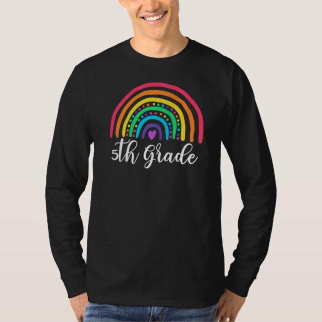 Rainbow Girls Boys Teacher Team Fifth Gr T-Shirt (Vorderseite)