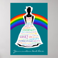 Rainbow Girls, Masonic Custom Poster Wall Art Cade