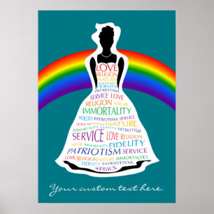 Rainbow Girls, Masonic Custom Poster Wall Art Gesc