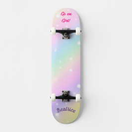 Rainbow Girly Custom Personalisiert Name Skateboard