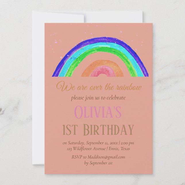 Rainbow Giro Einladung (Vorderseite)