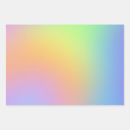 Rainbow-glänzende Papierfolien aus weichem Pastell Geschenkpapier Set