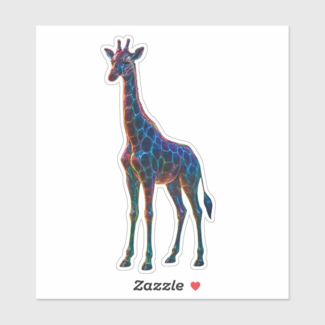 Rainbow Glass Giraffe Art Aufkleber (Blatt)