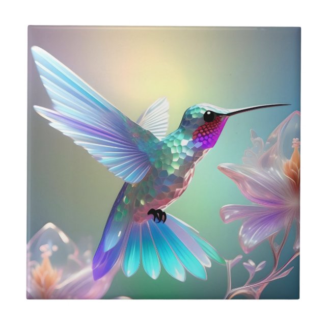 Rainbow Glass Hummingbird, Fliese (Vorderseite)