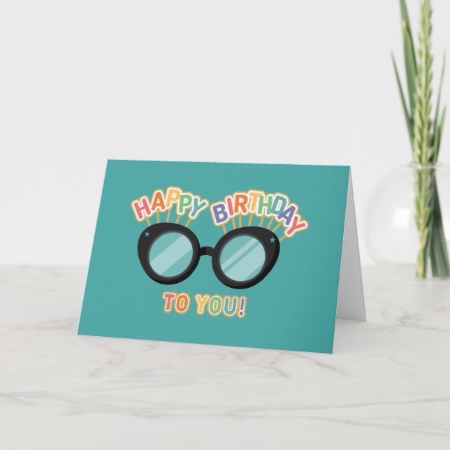 Rainbow Glasses Birthday Card Karte (Vorderseite)