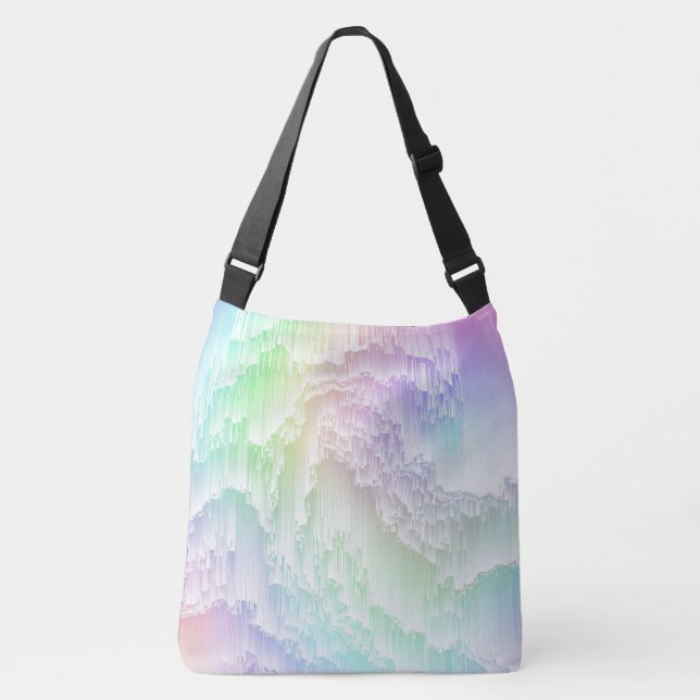 Rainbow Glitch Tragetaschen Mit Langen Trägern (Vorderseite)