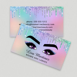 Rainbow Glitter Beauty Business Card Visitenkarte
